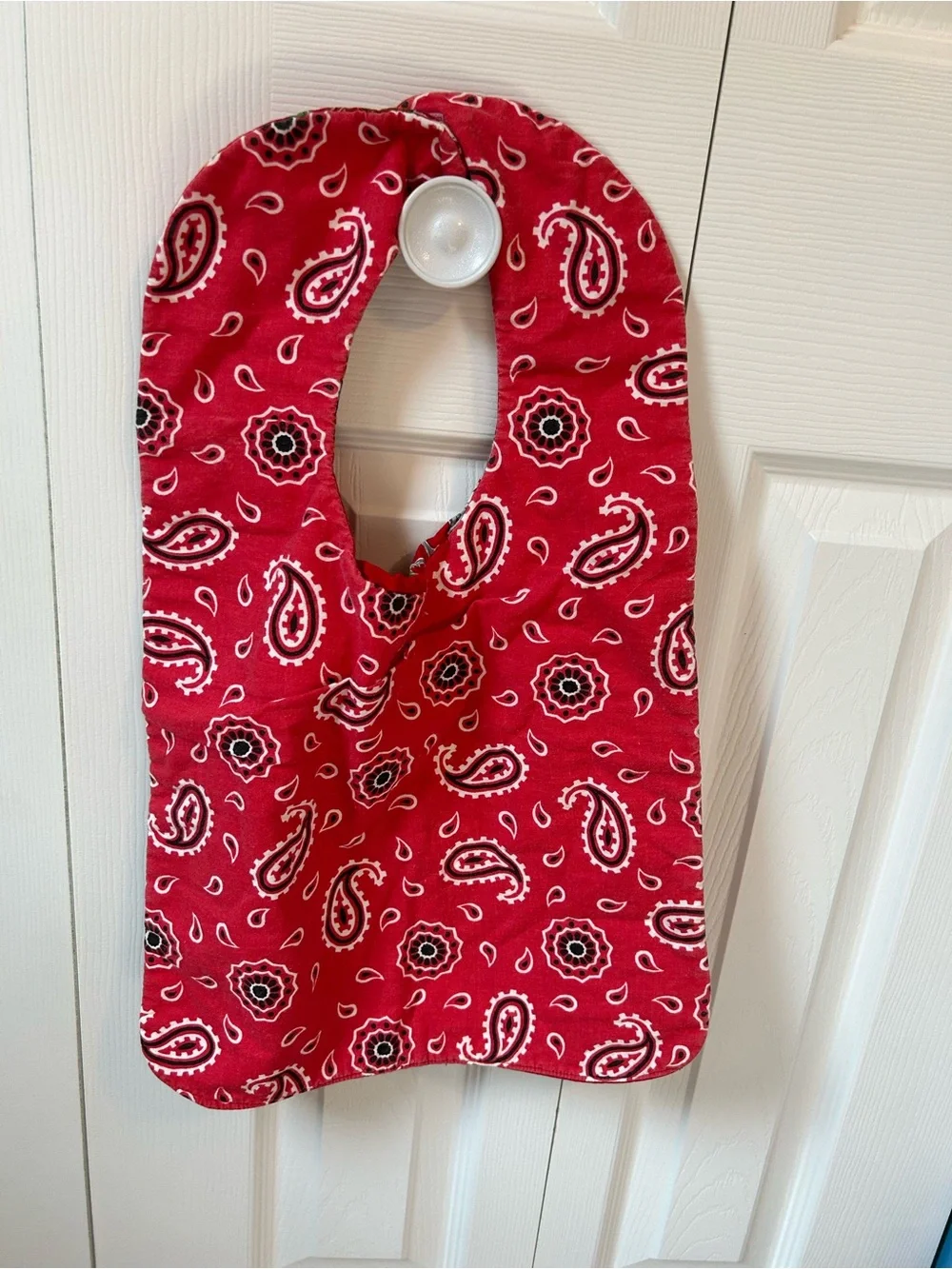 Baby Bib Set of 3 - Light Blue Stripes & Blue Lion Print & Large Red Patterned